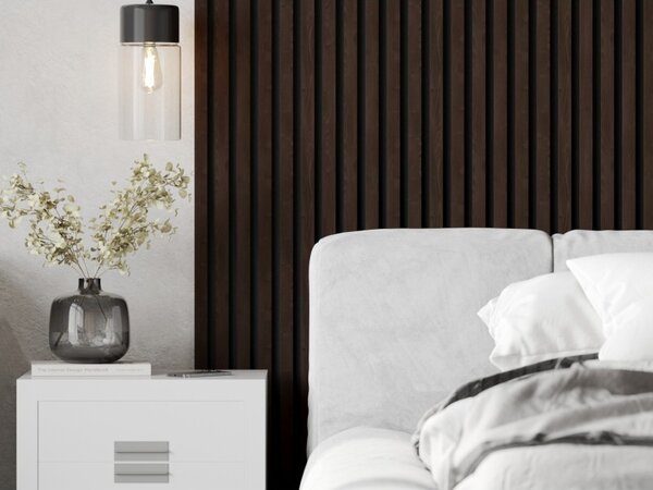 Mexen Lam-F, akustické stenové lamely 275 × 30 cm, plstený podklad 8 mm, technická dyha, eben hnedý, S105-275307-3015-022