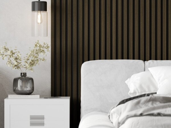 Mexen Lam-F, akustické stenové lamely 275 × 30 cm, plstený podklad 8 mm, technická dyha, eben kráľovský, S105-275307-3015-020