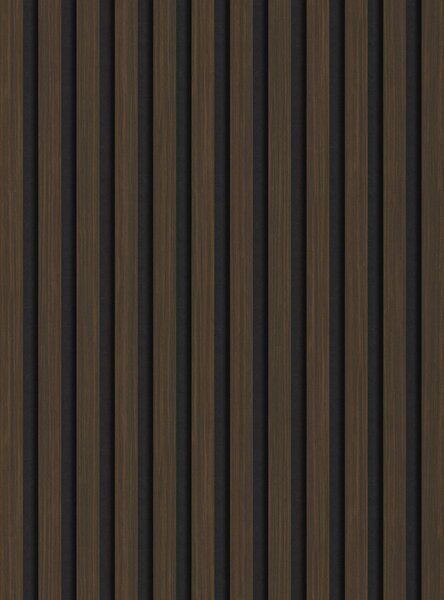 Mexen Lam-F, akustické stenové lamely 275 × 30 cm, plstený podklad 8 mm, technická dyha, orech pálený, S105-275307-3015-024