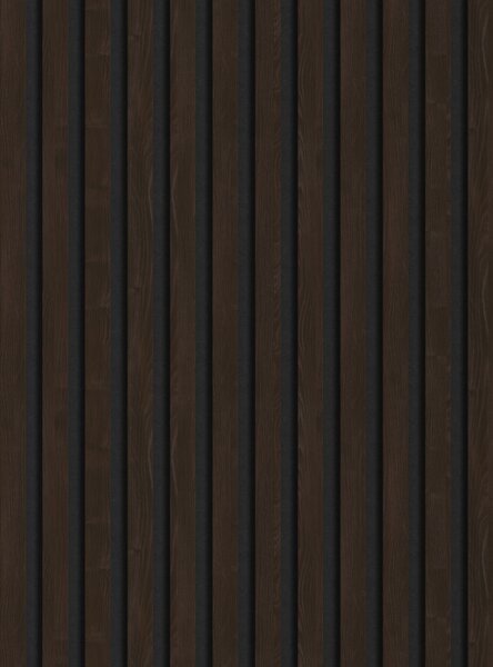 Mexen Lam-F, akustické stenové lamely 275 × 30 cm, plstený podklad 8 mm, technická dyha, eben hnedý, S105-275307-3015-022