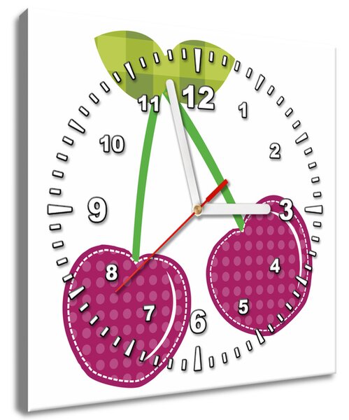 Obraz s hodinami Višne Rozmery: 30 x 30 cm