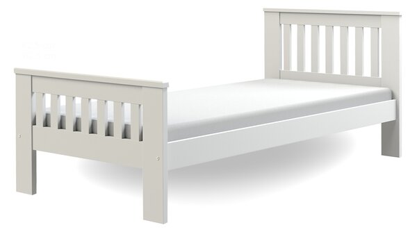 DL Jednolôžková posteľ 90x200 s roštom Laura - biela