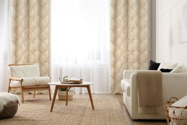 Dekorstudio Hotový záves Pierre Cardin z lesklou potlačou - krémový