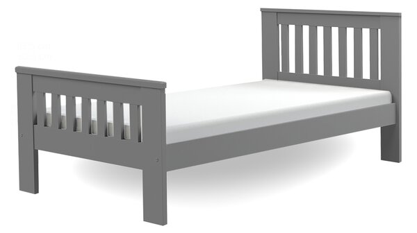 Drevená jednolôžková posteľ 90x200 s roštom Laura - sivá