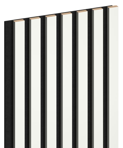 Mexen Lam-F, akustické stenové lamely 275 × 31,5 cm, filc 6 mm, biela lesklá, S105-275317-2812-054