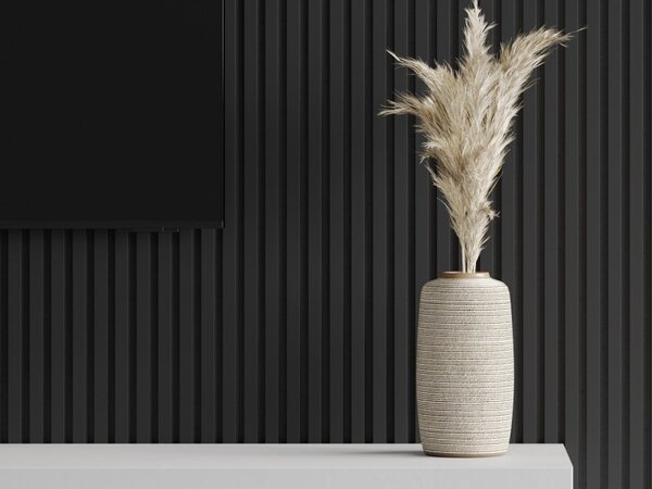 Mexen Lam-F, akustické stenové lamely 275 × 31,5 cm, filc 6 mm, čierna matná, S105-275317-2812-053