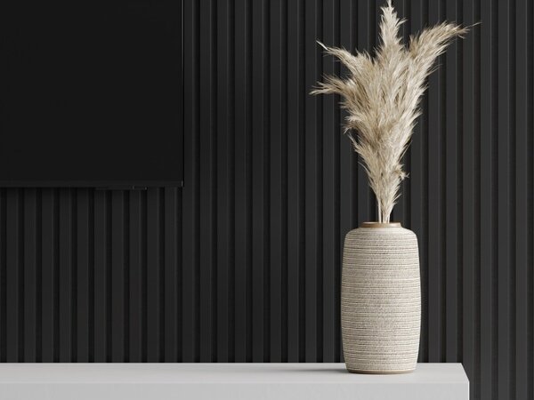 Mexen Lam-F, akustické stenové lamely 275 × 31,5 cm, filc 6 mm, čierna lesklá, S105-275317-2812-055