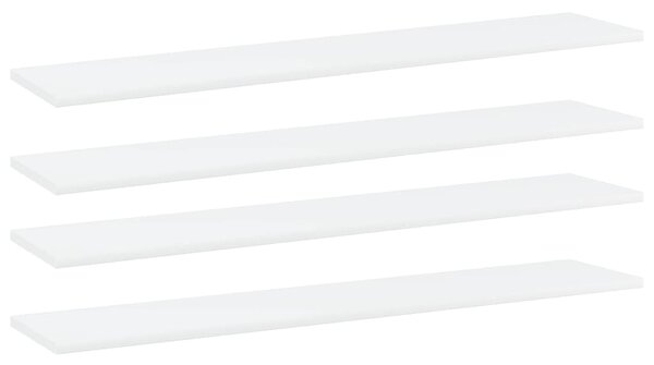 Prídavné police 4 ks, biele 100x20x1,5 cm, drevotrieska