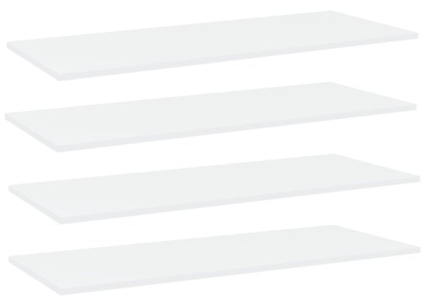 Prídavné police 4 ks, biele 100x40x1,5 cm, drevotrieska