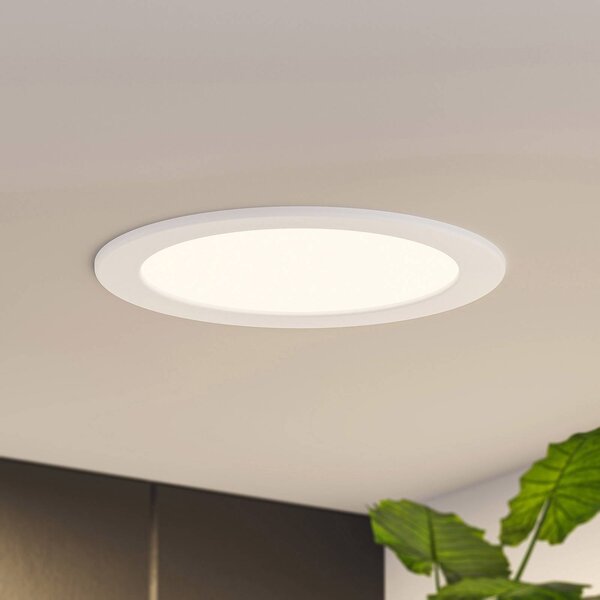 Prios LED vstavané svietidlo Cadance, biele, 22 cm, sada 3 ks,, Biela / opálová, Kúpeľňa, Hliník, Moderný, Zapustené stropné svietidlo