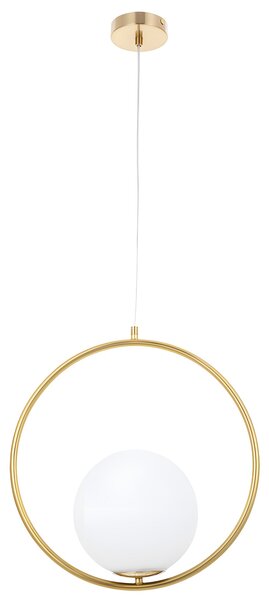 Toolight Toolight, stropná lampa visiaca sklenená guľa z bieleho zlata G109-1W Gold, OSW-09734