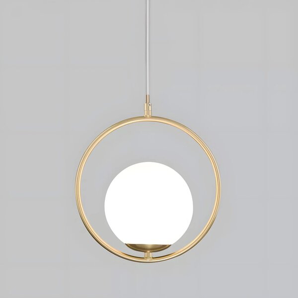 Toolight Toolight, stropná lampa visiaca sklenená guľa z bieleho zlata G109-1W Gold, OSW-09734