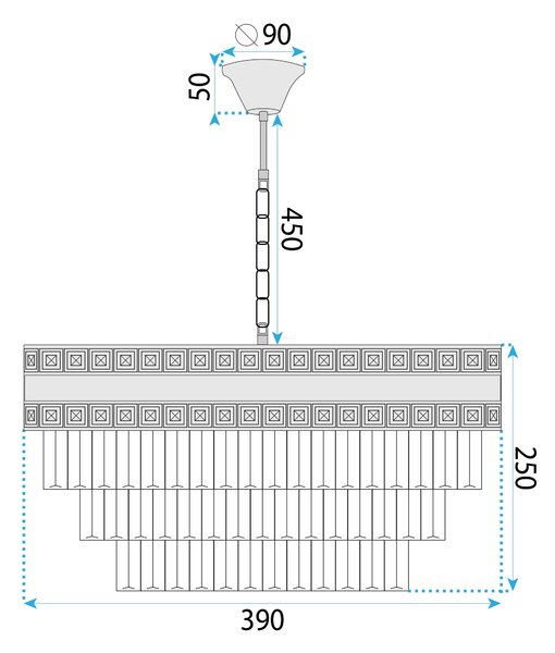 Toolight Toolight, LED krištáľové svietidlo 40cm, 5xE14, G047-CP, zlatá, OSW-08940