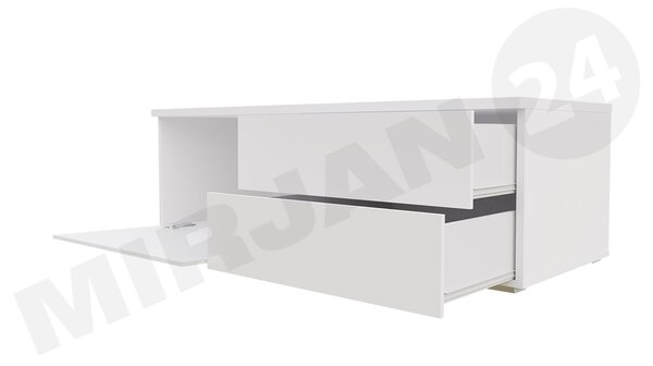 Mirjan24 TV stolík Cleo XI Double, Farby: biela / šedý lesk 5902928370546