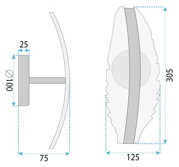 Toolight Toolight, LED nástenné svietidlo, 8W, 4000K, 1000lm, G140-W, zlatá, OSW-02609