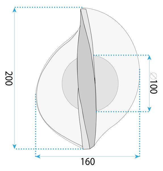 Toolight Toolight, LED nástenné svietidlo, 7W, 4000K, 1000lm, G128-W, zlatá lesklá, OSW-02602