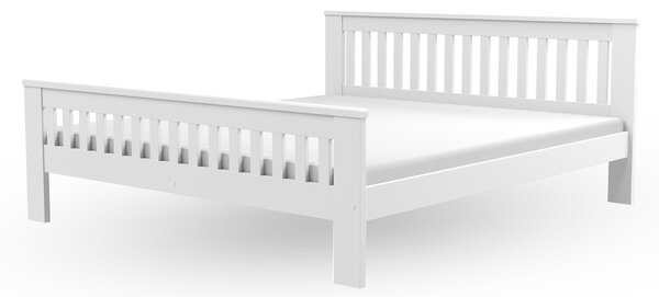 Drevená manželská posteľ s roštom Laura - biela Rozmer: 180x200