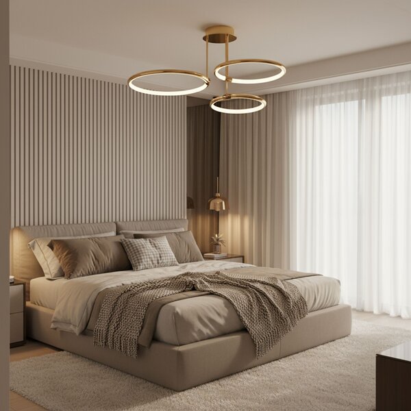Toolight Toolight, LED stropné svietidlo 46W, 4000K, G122-3C, zlatá lesklá, OSW-02614