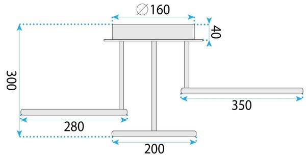 Toolight Toolight, LED stropné svietidlo 46W, 4000K, G122-3C, zlatá lesklá, OSW-02614