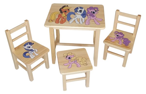 Detský Stôl so stoličkami Ponny (stôl + 3 stoličky)