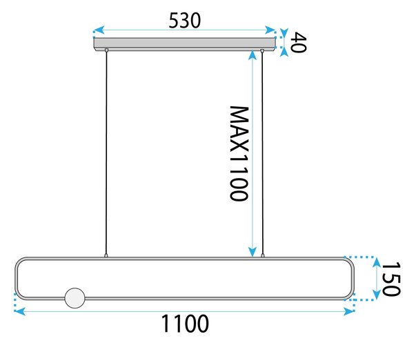 Toolight Toolight, LED závesné osvetlenie, 35W, 4000K, 1500lm, G123-CP, čierna-biela, OSW-02615