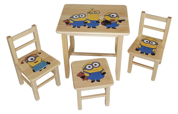 Detský Stôl so stoličkami Mimoň (stôl + 3 stoličky)