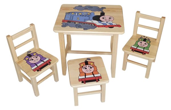 Detský Stôl so stoličkami Mašinka (stôl + 3 stoličky)