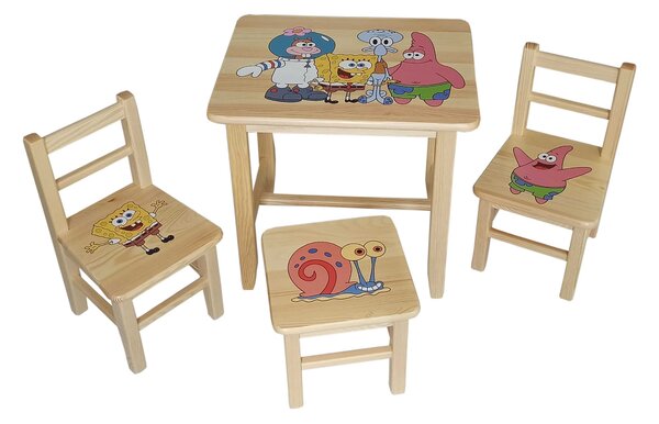 Detský Stôl so stoličkami Spongebob (stôl + 3 stoličky)