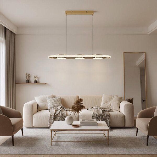 Toolight Toolight, stropné svietidlo 95cm, 200W, 5000lm, G135-CP, zlatá, OSW-02611
