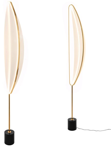 Toolight Toolight, LED voľne stojaca lampa 159cm, 42W, 4000K, 3000lm, G126-F, čierna-zlatá, OSW-02618