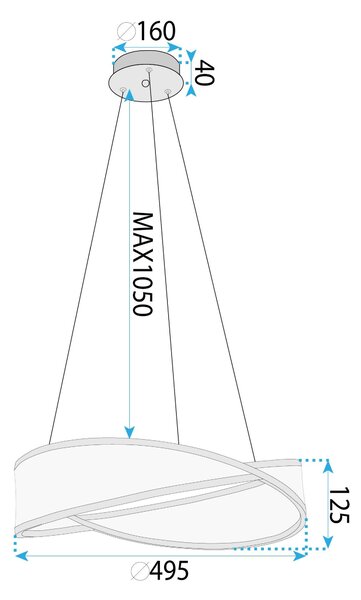 Toolight Toolight, stropné svietidlo 50cm, 62W, 4000K, 4500lm, G136-CP, zlatá, OSW-02620