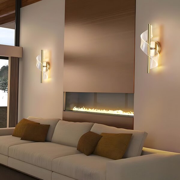 Toolight Toolight, LED nástenné svietidlo 5W, 500lm, G032-W, zlatá, OSW-09700
