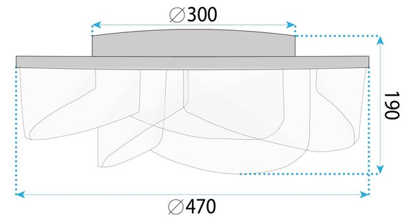 Toolight Toolight, LED stropné svietidlo 57W, 4000lm, 4000K, G139-C, zlatá, OSW-02623