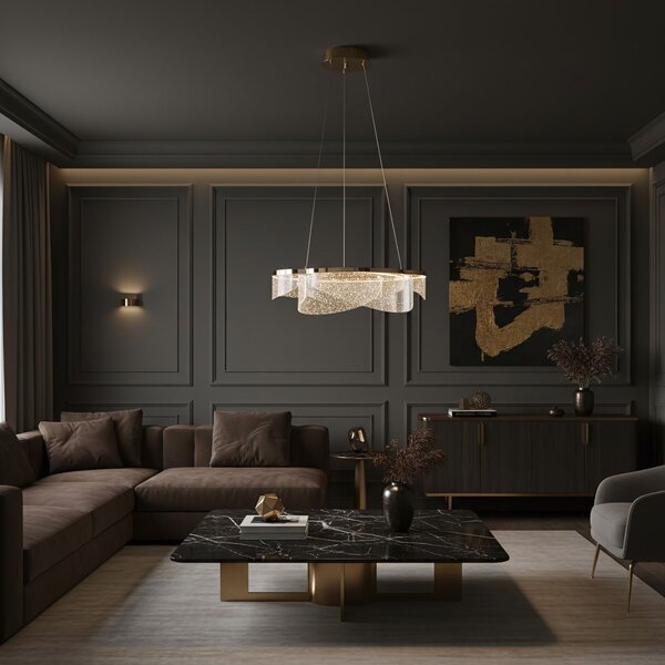 Toolight Toolight, stropné svietidlo 50cm, 57W, 4000K, 4000lm, LED G138-CP, zlatá, OSW-02622