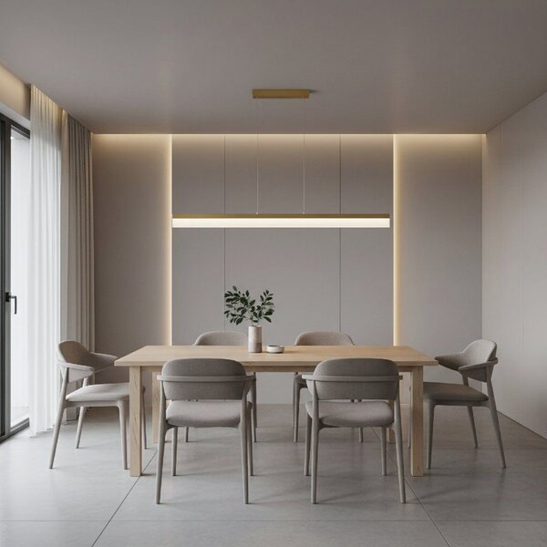 Toolight Toolight, LED stropné svietidlo 120cm, APP1694-CP, zlatá matná, OSW-07891