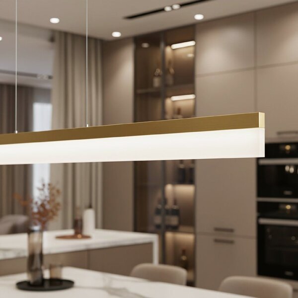 Toolight Toolight, LED stropné svietidlo 120cm, APP1694-CP, zlatá matná, OSW-07891