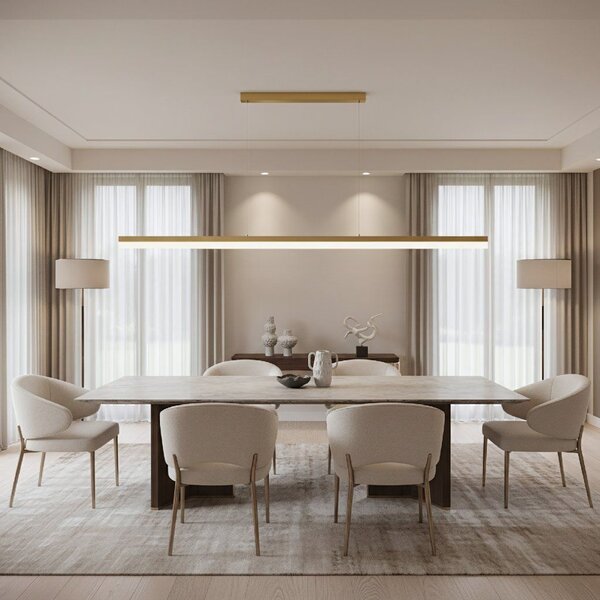 Toolight Toolight, LED stropné svietidlo 200cm, 48W, 4000K, APP1697-CP, zlatá matná, OSW-07893