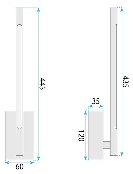 Toolight Toolight, LED nástenné svietidlo 4W, 1000lm, 4000K, APP1798-W, čierna matná, OSW-08979