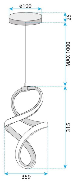 Toolight Toolight, LED závesné svietidlo 24W, 4000K, 4500lm, G074-1CP, zlatá, OSW-08662