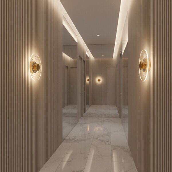 Toolight Toolight, LED nástenné svietidlo 20cm, 3,6W, 4000K, APP1795-W, zlatá matná, OSW-04363