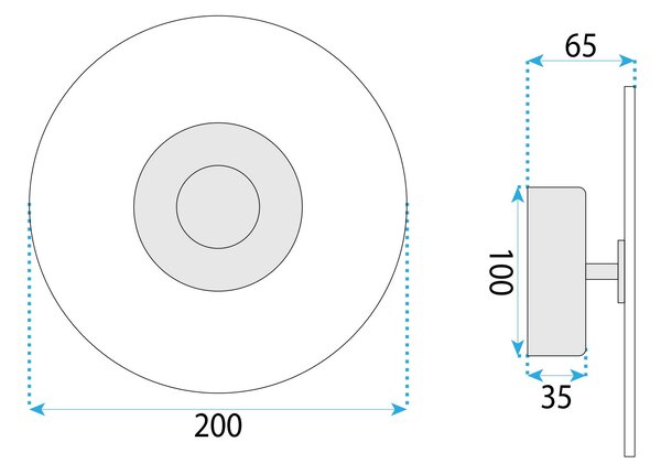 Toolight Toolight, LED nástenné svietidlo 20cm, 3,6W, 4000K, APP1795-W, zlatá matná, OSW-04363