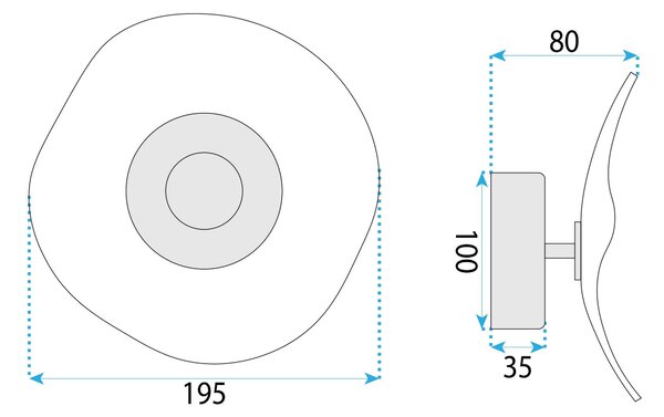 Toolight Toolight, LED nástenné svietidlo 3,6W, 500lm, APP1794-W, zlatá matná, OSW-04362