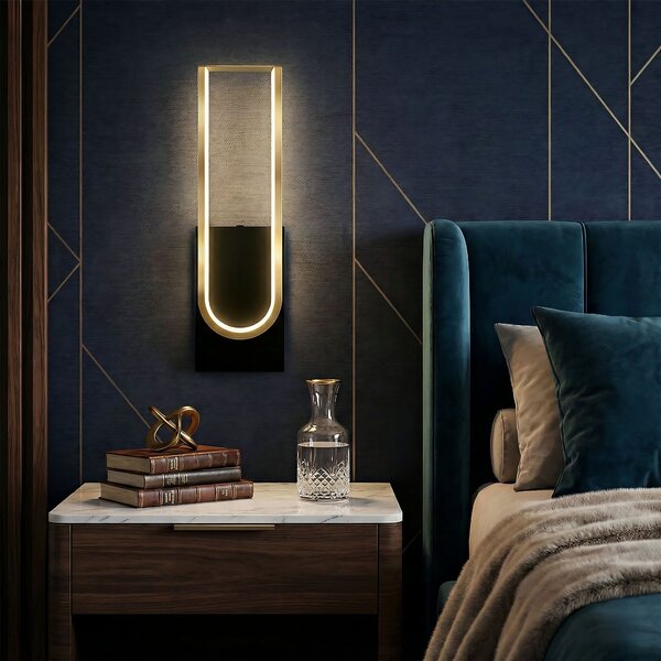 Toolight Toolight, LED nástenné svietidlo 10W, 4000K, APP1782-W, zlatá matná-čierna, OSW-06359