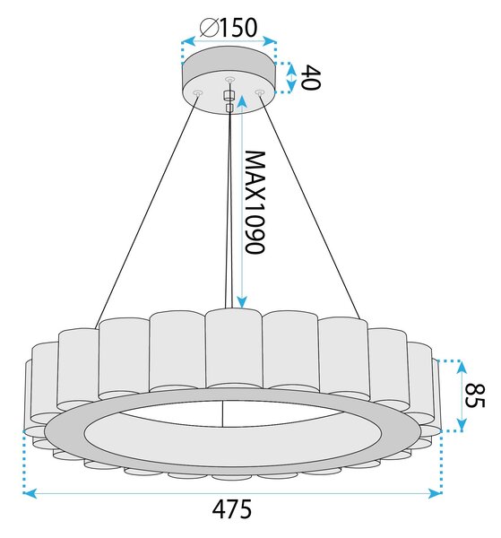 Toolight Toolight, LED stropné svietidlo 50cm, 27W, diaľkové ovládanie, APP1801-CP, zlatá matná-imitácia kameňa, OSW-05979