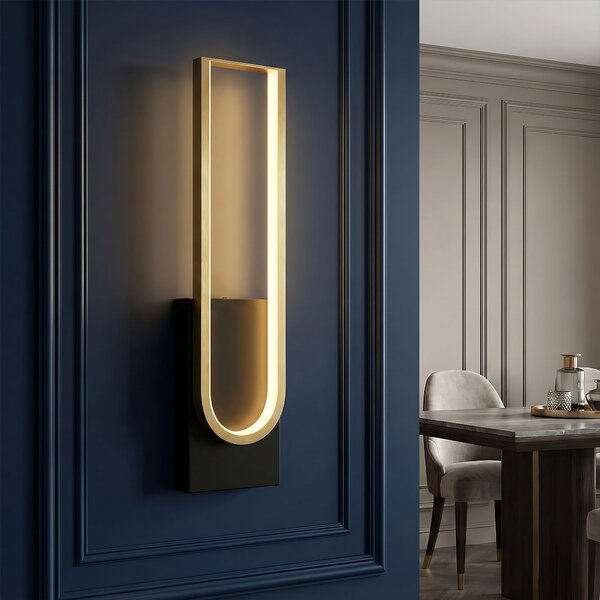 Toolight Toolight, LED nástenné svietidlo 10W, 4000K, APP1782-W, zlatá matná-čierna, OSW-06359