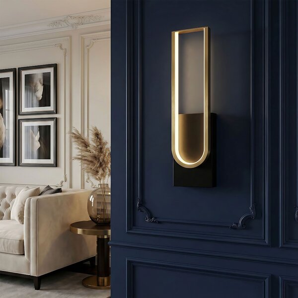 Toolight Toolight, LED nástenné svietidlo 10W, 4000K, APP1782-W, zlatá matná-čierna, OSW-06359
