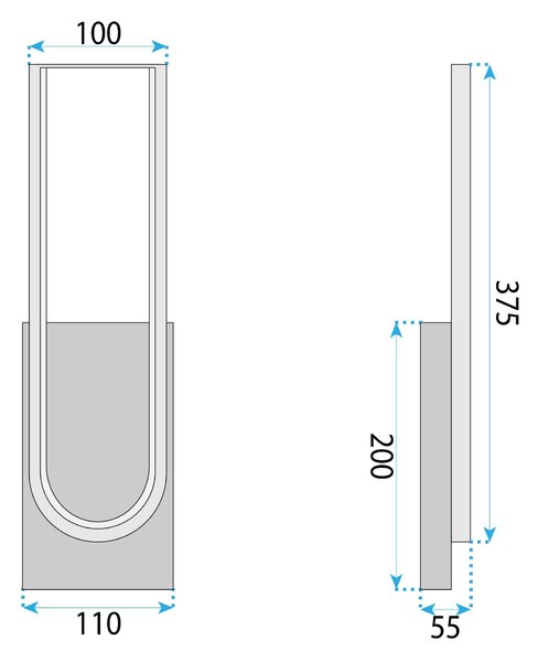 Toolight Toolight, LED nástenné svietidlo 10W, 4000K, APP1782-W, zlatá matná-čierna, OSW-06359