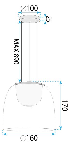 Toolight Toolight, LED závesné svietidlo 7W, 4000K, 1000lm, APP1689-1PC A, zlatá, OSW-04378