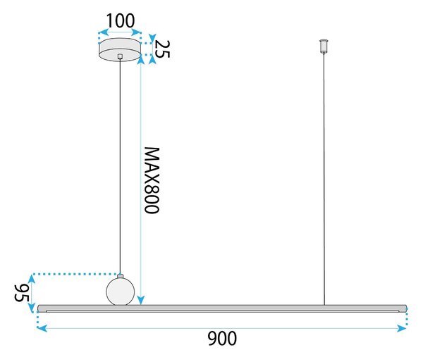 Toolight Toolight, LED stropné svietidlo 90cm, APP1778-CP, zlatá matná, OSW-04056