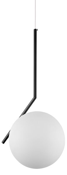 Toolight Toolight, stropná lampa sklenená guľa G107-1W, čierna-biela, OSW-09732